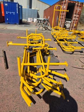 Safety handrails and gates finished in high-visibility yellow