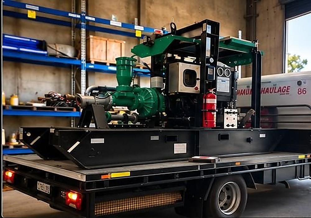 Diesel pump skid package mounted and wired ready for site